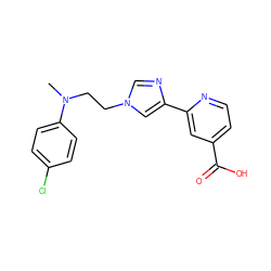 CN(CCn1cnc(-c2cc(C(=O)O)ccn2)c1)c1ccc(Cl)cc1 ZINC000218218749