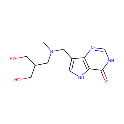 CN(Cc1c[nH]c2c(=O)[nH]cnc12)CC(CO)CO ZINC000045498836