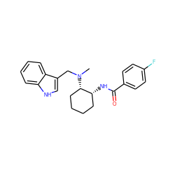 CN(Cc1c[nH]c2ccccc12)[C@H]1CCCC[C@H]1NC(=O)c1ccc(F)cc1 ZINC000169350913