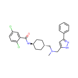 CN(Cc1cc(-c2ccccc2)n[nH]1)C[C@H]1CC[C@H](NC(=O)c2cc(Cl)ccc2Cl)CC1 ZINC000261189567