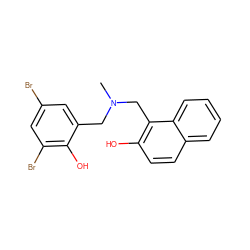 CN(Cc1cc(Br)cc(Br)c1O)Cc1c(O)ccc2ccccc12 ZINC000031666701