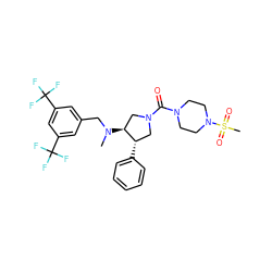 CN(Cc1cc(C(F)(F)F)cc(C(F)(F)F)c1)[C@H]1CN(C(=O)N2CCN(S(C)(=O)=O)CC2)C[C@@H]1c1ccccc1 ZINC000064513976