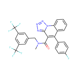 CN(Cc1cc(C(F)(F)F)cc(C(F)(F)F)c1)C(=O)c1c(-c2ccc(F)cc2)c2ccccc2n2nnnc12 ZINC000044359149