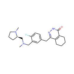 CN(Cc1cc(Cc2n[nH]c(=O)c3c2CCCC3)ccc1F)C[C@H]1CCCN1C ZINC000139546796