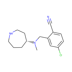 CN(Cc1cc(Cl)ccc1C#N)[C@@H]1CCCNCC1 ZINC000029129515