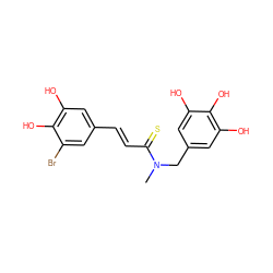 CN(Cc1cc(O)c(O)c(O)c1)C(=S)/C=C/c1cc(O)c(O)c(Br)c1 ZINC000169685058