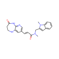 CN(Cc1cc2ccccc2n1C)C(=O)/C=C/c1cnc2c(c1)NCCC(=O)N2 ZINC000045253779