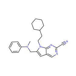 CN(Cc1cc2cnc(C#N)nc2n1CCC1CCCCC1)c1ccccc1 ZINC000040972477