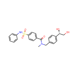 CN(Cc1ccc([C@H](O)CO)cc1)C(=O)c1ccc(S(=O)(=O)Nc2ccccc2)cc1 ZINC000223872864