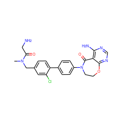 CN(Cc1ccc(-c2ccc(N3CCOc4ncnc(N)c4C3=O)cc2)c(Cl)c1)C(=O)CN ZINC000144830813