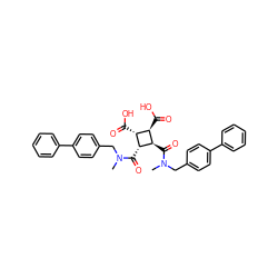 CN(Cc1ccc(-c2ccccc2)cc1)C(=O)[C@@H]1[C@H](C(=O)O)[C@@H](C(=O)O)[C@H]1C(=O)N(C)Cc1ccc(-c2ccccc2)cc1 ZINC000026266912