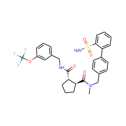 CN(Cc1ccc(-c2ccccc2S(N)(=O)=O)cc1)C(=O)[C@H]1CCC[C@@H]1C(=O)NCc1cccc(OC(F)(F)F)c1 ZINC000028358386