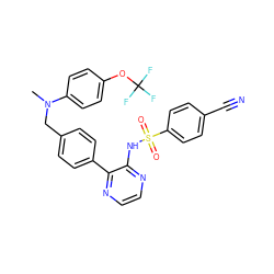 CN(Cc1ccc(-c2nccnc2NS(=O)(=O)c2ccc(C#N)cc2)cc1)c1ccc(OC(F)(F)F)cc1 ZINC000118908780