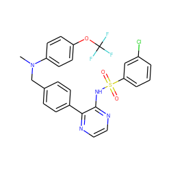 CN(Cc1ccc(-c2nccnc2NS(=O)(=O)c2cccc(Cl)c2)cc1)c1ccc(OC(F)(F)F)cc1 ZINC000137215451