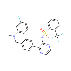 CN(Cc1ccc(-c2nccnc2NS(=O)(=O)c2ccccc2C(F)(F)F)cc1)c1cccc(F)c1 ZINC000137226137