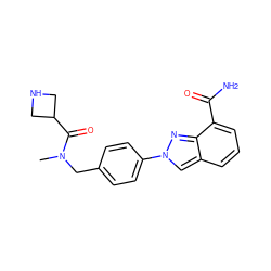 CN(Cc1ccc(-n2cc3cccc(C(N)=O)c3n2)cc1)C(=O)C1CNC1 ZINC000045340249