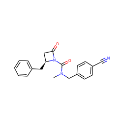 CN(Cc1ccc(C#N)cc1)C(=O)N1C(=O)C[C@@H]1Cc1ccccc1 ZINC000013780501