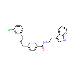 CN(Cc1ccc(C(=O)NCCc2c[nH]c3ccccc23)cc1)Cc1cccc(Cl)c1 ZINC000169341973