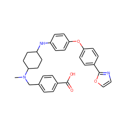 CN(Cc1ccc(C(=O)O)cc1)C1CCC(Nc2ccc(Oc3ccc(-c4ncco4)cc3)cc2)CC1 ZINC000040934094