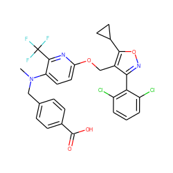 CN(Cc1ccc(C(=O)O)cc1)c1ccc(OCc2c(-c3c(Cl)cccc3Cl)noc2C2CC2)nc1C(F)(F)F ZINC000058559121