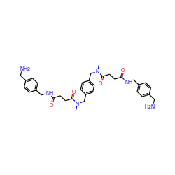 CN(Cc1ccc(CN(C)C(=O)CCC(=O)NCc2ccc(CN)cc2)cc1)C(=O)CCC(=O)NCc1ccc(CN)cc1 ZINC000026470058