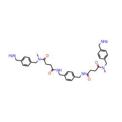 CN(Cc1ccc(CN)cc1)C(=O)CCC(=O)NCc1ccc(CNC(=O)CCC(=O)N(C)Cc2ccc(CN)cc2)cc1 ZINC000026468351