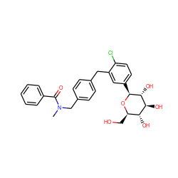 CN(Cc1ccc(Cc2cc([C@@H]3O[C@H](CO)[C@@H](O)[C@H](O)[C@H]3O)ccc2Cl)cc1)C(=O)c1ccccc1 ZINC000042888484