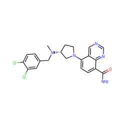 CN(Cc1ccc(Cl)c(Cl)c1)[C@@H]1CCN(c2ccc(C(N)=O)c3ncncc23)C1 ZINC000147630677