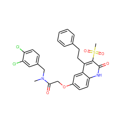 CN(Cc1ccc(Cl)c(Cl)c1)C(=O)COc1ccc2[nH]c(=O)c(S(C)(=O)=O)c(CCc3ccccc3)c2c1 ZINC000064559810