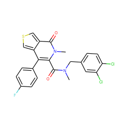 CN(Cc1ccc(Cl)c(Cl)c1)C(=O)c1c(-c2ccc(F)cc2)c2cscc2c(=O)n1C ZINC000096282438