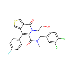 CN(Cc1ccc(Cl)c(Cl)c1)C(=O)c1c(-c2ccc(F)cc2)c2cscc2c(=O)n1CCO ZINC000096282451