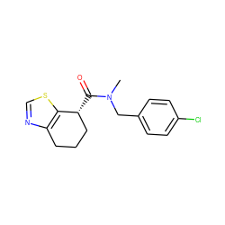 CN(Cc1ccc(Cl)cc1)C(=O)[C@@H]1CCCc2ncsc21 ZINC000220871435