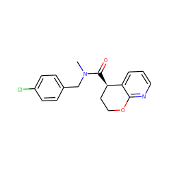 CN(Cc1ccc(Cl)cc1)C(=O)[C@@H]1CCOc2ncccc21 ZINC000205619073