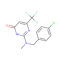 CN(Cc1ccc(Cl)cc1)c1nc(C(F)(F)F)cc(=O)[nH]1 ZINC000028378705