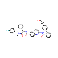 CN(Cc1ccc(F)cc1)C(=O)[C@@H](NC(=O)c1ccc2nc(NC(=O)c3ccccc3-c3ccc(C(C)(C)CO)cc3)ccc2c1)c1ccccc1 ZINC000095561562