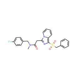 CN(Cc1ccc(F)cc1)C(=O)Cc1nc(S(=O)(=O)Cc2ccccc2)c2ccccn12 ZINC000096282658