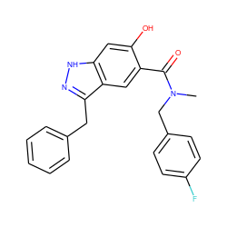 CN(Cc1ccc(F)cc1)C(=O)c1cc2c(Cc3ccccc3)n[nH]c2cc1O ZINC000084653945