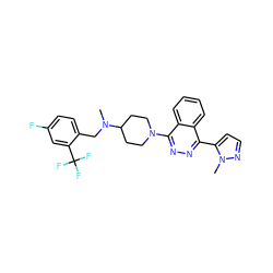 CN(Cc1ccc(F)cc1C(F)(F)F)C1CCN(c2nnc(-c3ccnn3C)c3ccccc23)CC1 ZINC000221861890