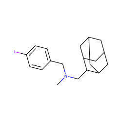 CN(Cc1ccc(I)cc1)CC1C2CC3CC(C2)CC1C3 ZINC000095560998