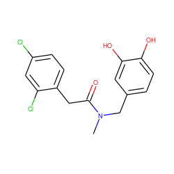 CN(Cc1ccc(O)c(O)c1)C(=O)Cc1ccc(Cl)cc1Cl ZINC000473249903