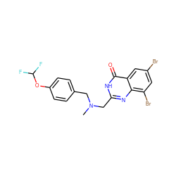 CN(Cc1ccc(OC(F)F)cc1)Cc1nc2c(Br)cc(Br)cc2c(=O)[nH]1 ZINC000013683025