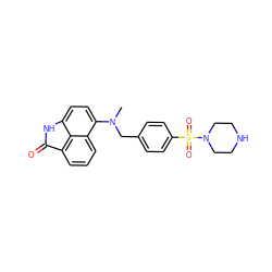 CN(Cc1ccc(S(=O)(=O)N2CCNCC2)cc1)c1ccc2c3c(cccc13)C(=O)N2 ZINC000013450104