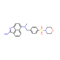 CN(Cc1ccc(S(=O)(=O)N2CCOCC2)cc1)c1ccc2c3c(cccc13)C(N)=N2 ZINC000000537989