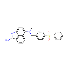 CN(Cc1ccc(S(=O)(=O)c2ccccc2)cc1)c1ccc2c3c(cccc13)C(N)=N2 ZINC000013600949