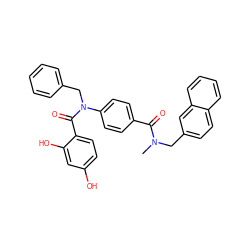 CN(Cc1ccc2ccccc2c1)C(=O)c1ccc(N(Cc2ccccc2)C(=O)c2ccc(O)cc2O)cc1 ZINC000653663427