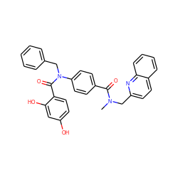 CN(Cc1ccc2ccccc2n1)C(=O)c1ccc(N(Cc2ccccc2)C(=O)c2ccc(O)cc2O)cc1 ZINC000653663056