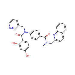 CN(Cc1ccc2ccccc2n1)C(=O)c1ccc(N(Cc2cccnc2)C(=O)c2ccc(O)cc2O)cc1 ZINC000653767524