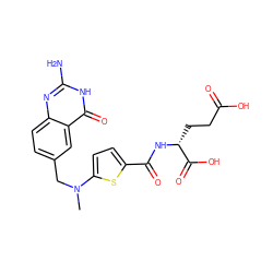 CN(Cc1ccc2nc(N)[nH]c(=O)c2c1)c1ccc(C(=O)N[C@H](CCC(=O)O)C(=O)O)s1 ZINC000026985704