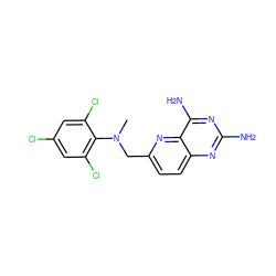 CN(Cc1ccc2nc(N)nc(N)c2n1)c1c(Cl)cc(Cl)cc1Cl ZINC000005849943