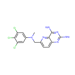 CN(Cc1ccc2nc(N)nc(N)c2n1)c1cc(Cl)c(Cl)c(Cl)c1 ZINC000005849964